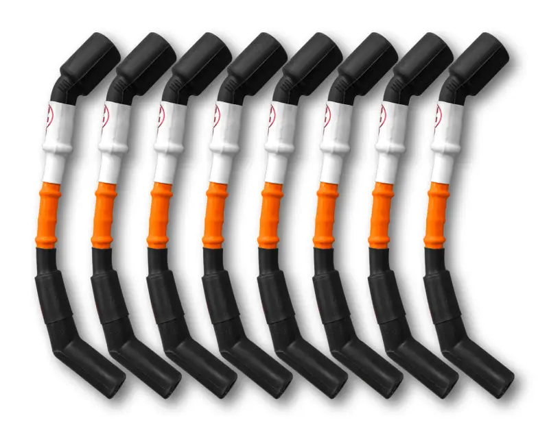 Kooks 10Mm Spark Plug Wire Set – Orange W/ Black Boots (8-Pack) 1