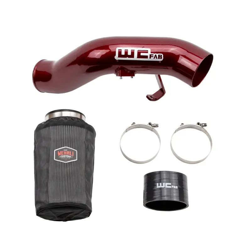 Wehrli 4-Inch Cold Air Intake Kit For 2003–2007 Ford 6.0L Powerstroke – Bengal Red Accents 1