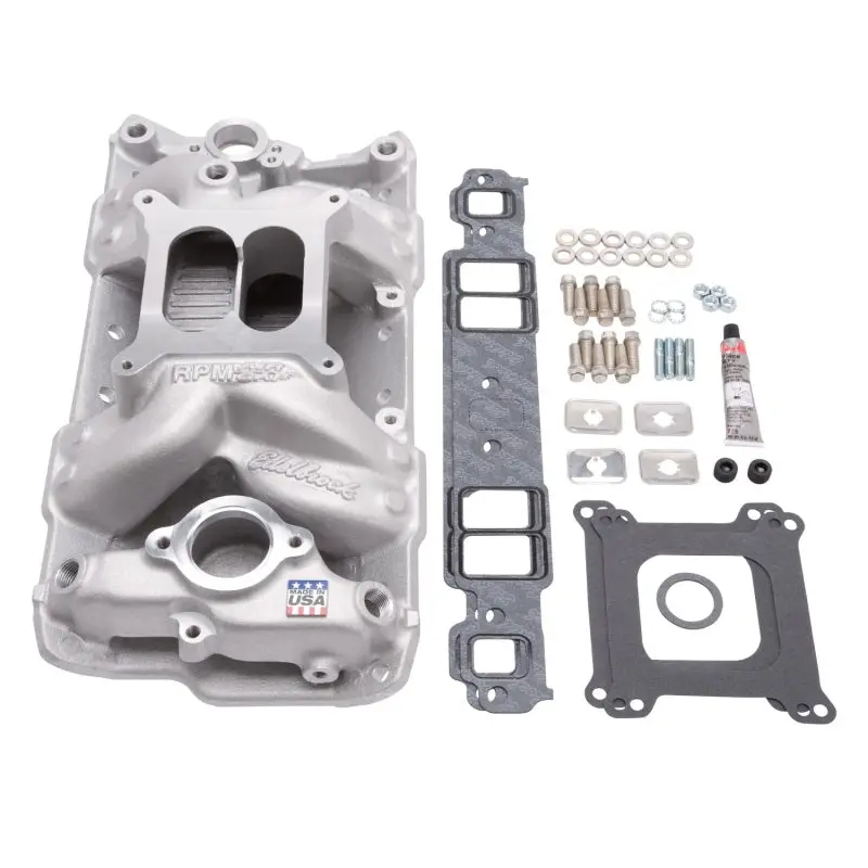 Edelbrock Performer Rpm Air-Gap Manifold Installation Kit – Small Block Chevrolet (1957–1986), Natural Finish 1