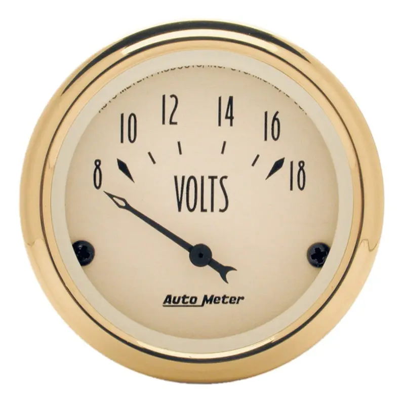 Autometer Golden Oldies Analog Voltmeter – 2-1/16 Inch, 18V Scale, Vintage Style 1