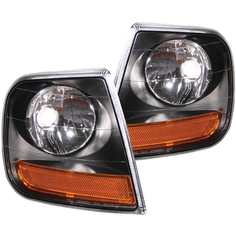 Anzo Harley-Davidson–Style Black Corner Lights With Amber Reflectors For 1997–2003 Ford F-150 1