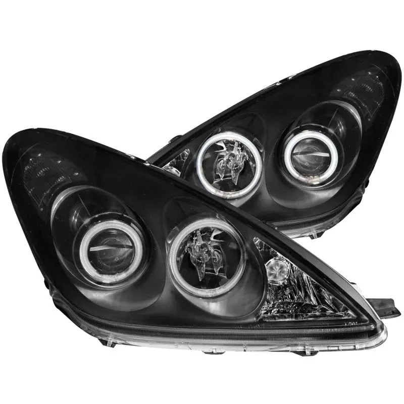 Anzo Projector Headlights With Halo Rings For 2002–2003 Lexus Es300 (Black Housing) 1