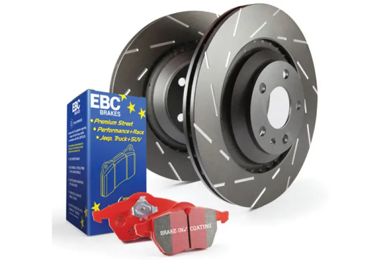 Ebc Redstuff High-Performance Brake Pad & Usr Drilled & Slotted Rotor Kit 1