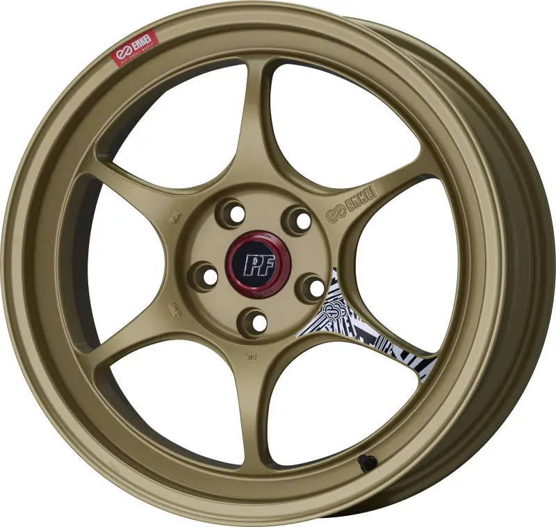 Enkei Pf06 18X8.5In 5X114.3 Bp 34Mm Offset 75Mm Bore Gold Wheel 1