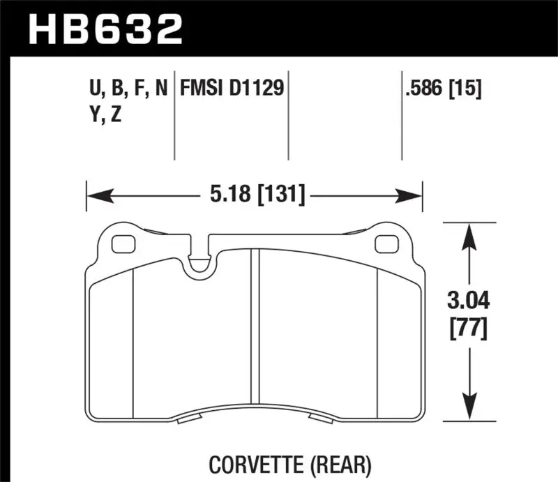 Hawk Front Brake Pads For 2006–2010 Vw Touareg & 2009–2011 Corvette Z06/Zr1 (Iron Rotor Compatible) 1