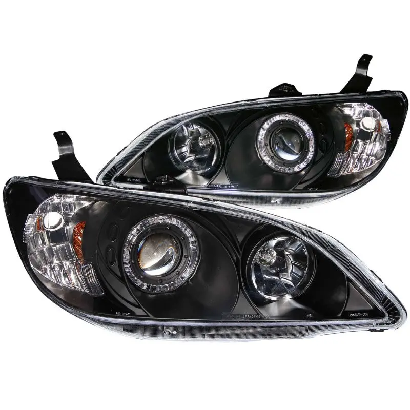 Anzo Black Halo Projector Headlights For 2004–2005 Honda Civic 1