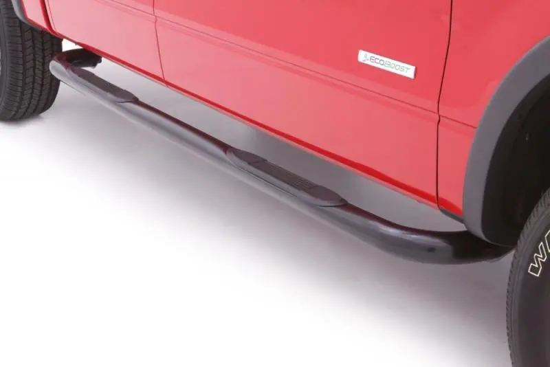 Lund Round Bent Steel Nerf Bars – 2007–2017 Chevy Silverado 1500 Extended Cab, 3", Black 1