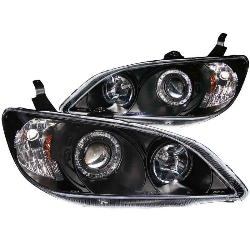 Anzo Black Halo Projector Headlights For 2004–2005 Honda Civic 2