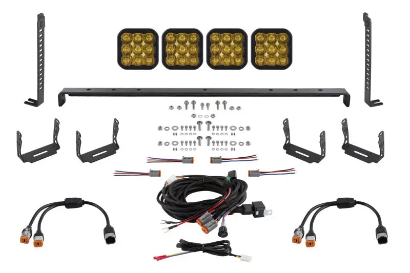 Diode Dynamics Ss5 Stealth Grille Led Kit For 2014–2023 Toyota 4Runner – 4-Pod Sport Yellow Driving Lights 1