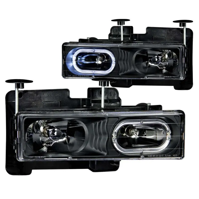 Anzo Crystal Projector Headlights With Halo Rings – Black Housing For 1988–1998 Chevrolet C1500 1