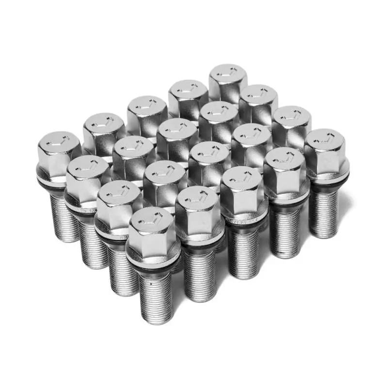 Vossen Lug Bolt Set — M14X1.25, 45Mm Length, 17Mm Hex, Cone Seat, Silver Finish (20-Pack) 1