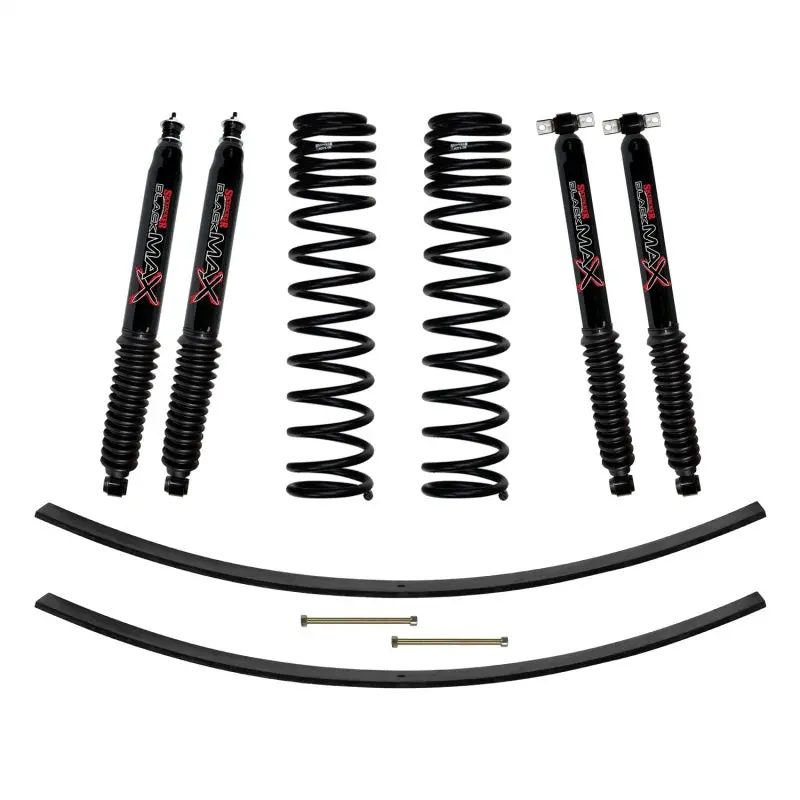Skyjacker Jeep Xj 3In Fr Dual Rate Long Coil Suspension Lift Lkit W/Rr Add-A-Leafs/Black Max Shocks 1