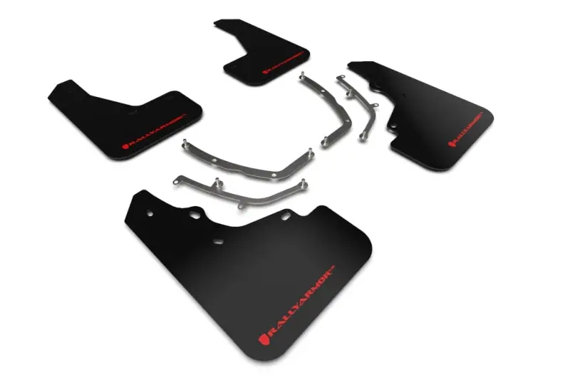 Rally Armor Ur Series Mud Flaps For 2019–2022 Mazda3 Gt Sport Hatchback – Black With Red Logo 1