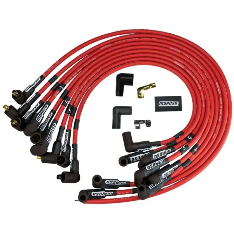 Moroso Ultra 40 Ignition Wire Set – Unsleeved, Red, Over-Valve Routing, Non-Hei, For Chevrolet Small Block 1