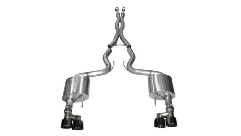 Corsa Xtreme Cat-Back Exhaust System For 2015–2016 Ford Mustang Gt 5.0L – 3-Inch Diameter, Quad Black Tips 1